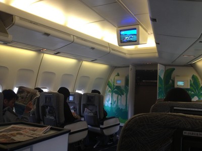 長榮航空班機(jī)里的熱帶涂鴉率先給旅客上了一堂小清新課。