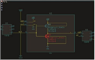 圖2：采用 Calibre PERC 的 TDDB 檢查法：一個具有高壓路徑的薄柵氧 PMOS（型號：pmos_lv）可能會導(dǎo)致 NTBI 。