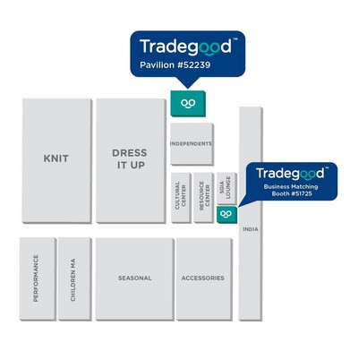 圖二：Tradegood展位示意圖  (展團展位號為52239，配對展位號為51725)