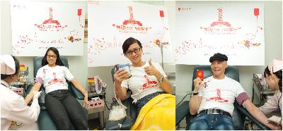 網(wǎng)絡(luò)紅人“WOW健健姐”、著名影星翁虹和觸動(dòng)傳媒創(chuàng)始人兼執(zhí)行主席馮暉中再次參與獻(xiàn)血