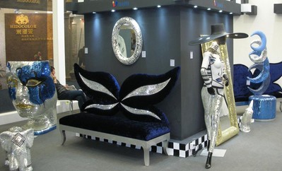 上屆展會現(xiàn)場特別設立的馬賽克藝術展示區(qū)一角