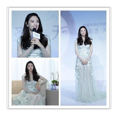 張雨綺以其驚艷的“無(wú)死角美麗”，詮釋凝潤(rùn)、晶透、柔滑的天寵冰肌